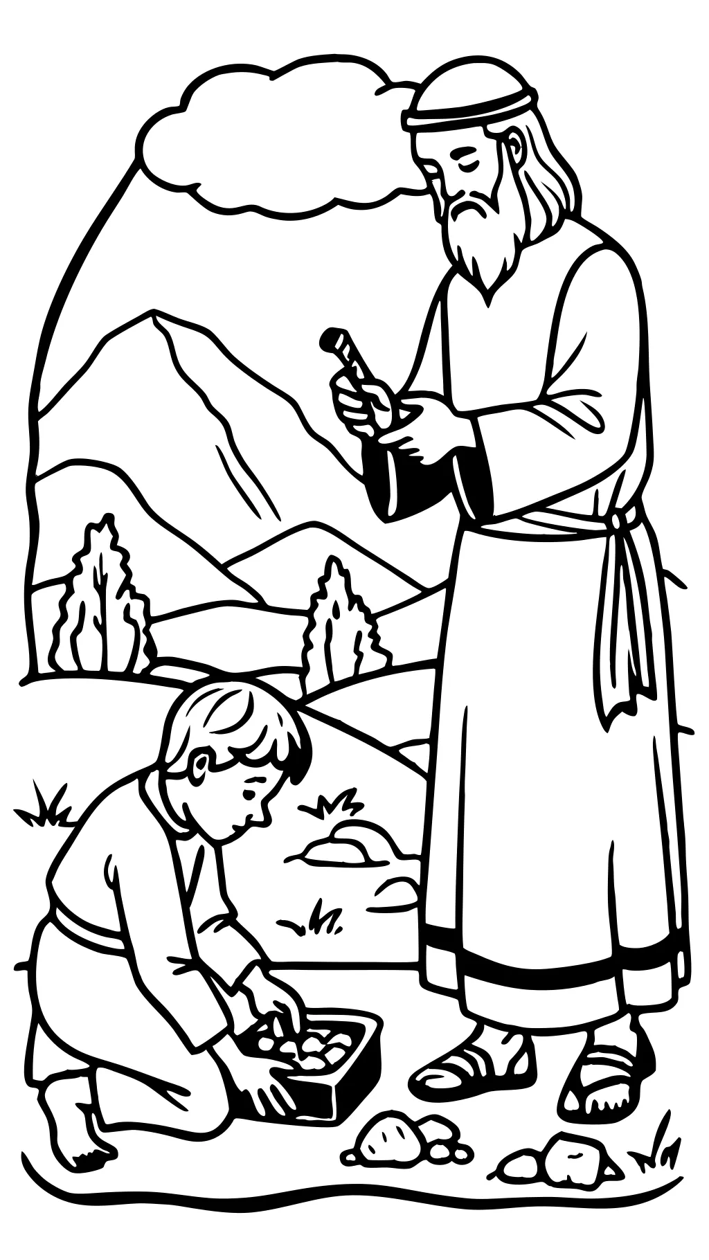 coloriage Abraham et Isaac